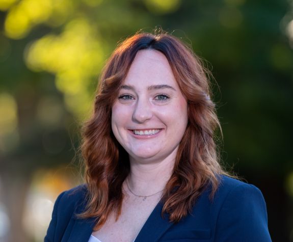 A portrait of a woman outdoors
